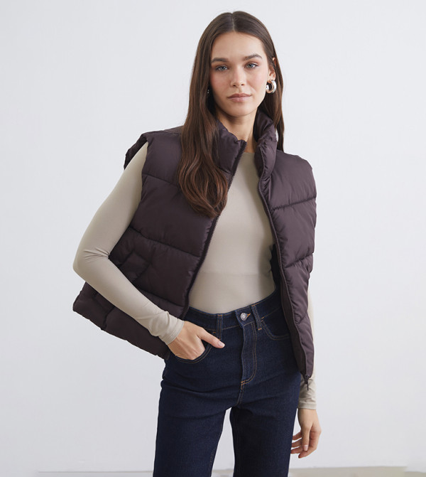 LC Waikiki  Puffer & Quilted Jackets - Brown Puffer & Quilted Jackets