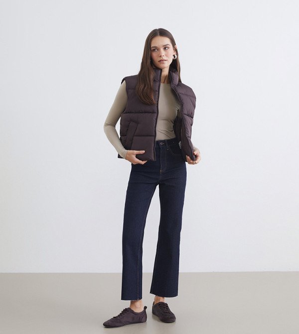 LC Waikiki  Puffer & Quilted Jackets - Brown Puffer & Quilted Jackets