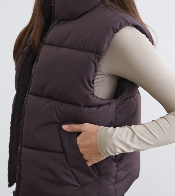 LC Waikiki  Puffer & Quilted Jackets - Brown Puffer & Quilted Jackets