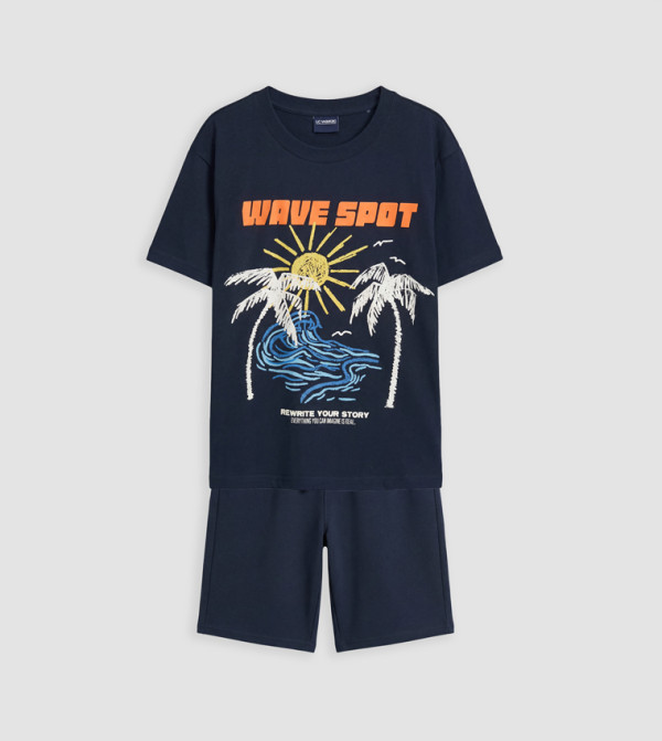 LC Waikiki  resort-vacation-sets - Navy Top & Shorts