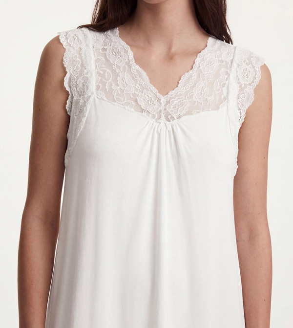 LC Waikiki  Night Dress & Gowns - Ecru Night Dress & Gowns