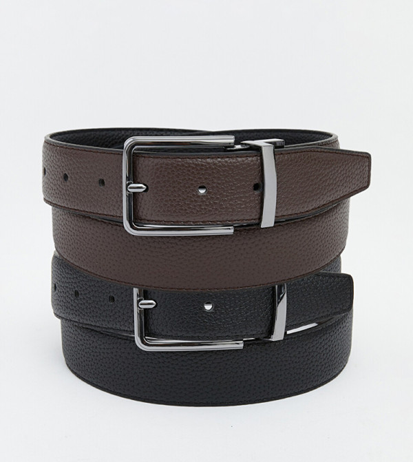 اٍل سي واي كيكي  أحزمة كاجوال  - أسود Non Leather Belts