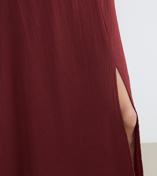 اٍل سي واي كيكي  statement-sleeve-babydoll - بورغندي Midi Dresses