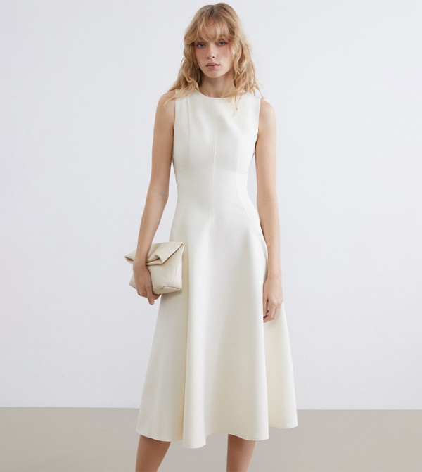 LC Waikiki  - Cream Midi Dresses