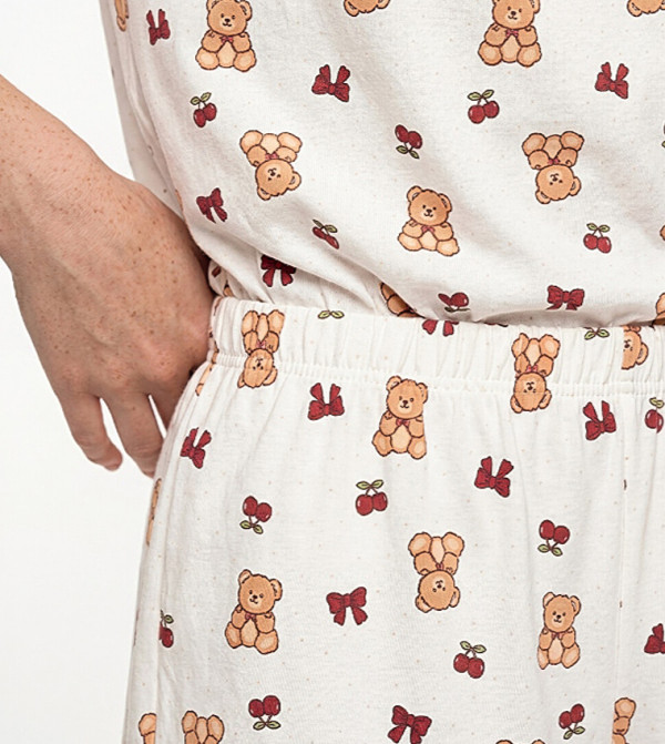 اٍل سي واي كيكي  أطقم بيجاما  - بيج Pyjama Set