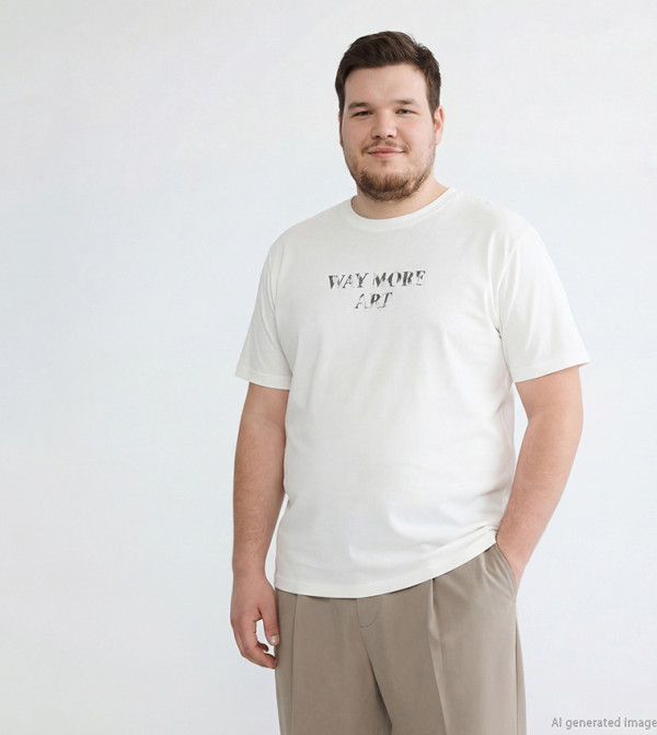 اٍل سي واي كيكي اٍل سي واي كيكي - بيج فاتح  Round Neck T-Shirts