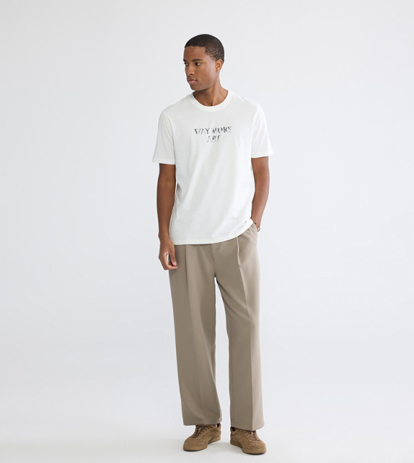 اٍل سي واي كيكي اٍل سي واي كيكي - بيج فاتح  Round Neck T-Shirts