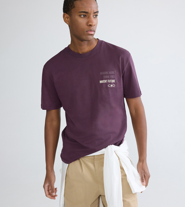 اٍل سي واي كيكي  ملابس - بنفسجي  Round Neck T-Shirts