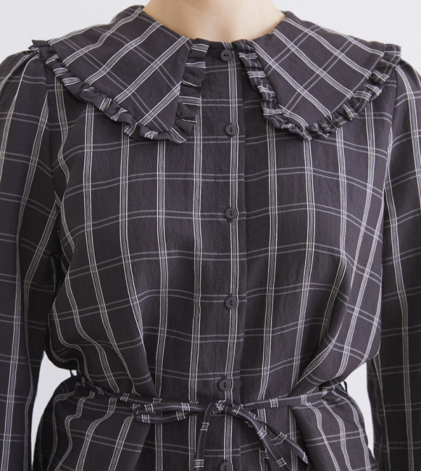 اٍل سي واي كيكي  checkered-plaid-w - رمادي تونيك