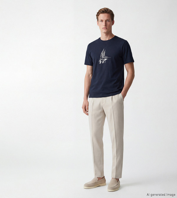 LC Waikiki Clothing - Navy Round Neck T-Shirts