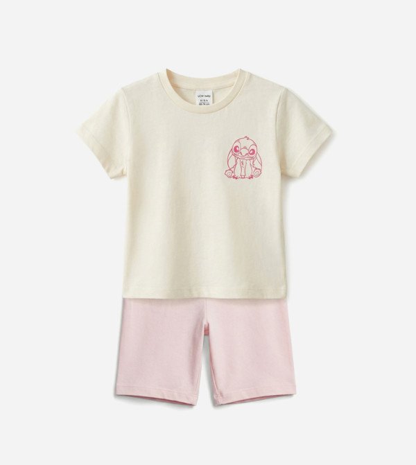 LC Waikiki  T-shirts & Bottoms - Cream T-shirts & Bottoms