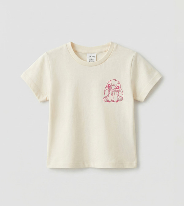 LC Waikiki  T-shirts & Bottoms - Cream T-shirts & Bottoms