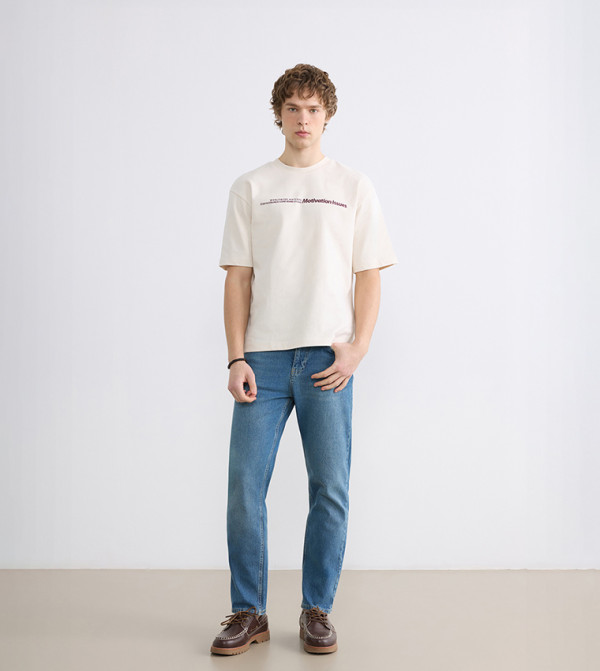 اٍل سي واي كيكي  ملابس - بيج Round Neck T-Shirts