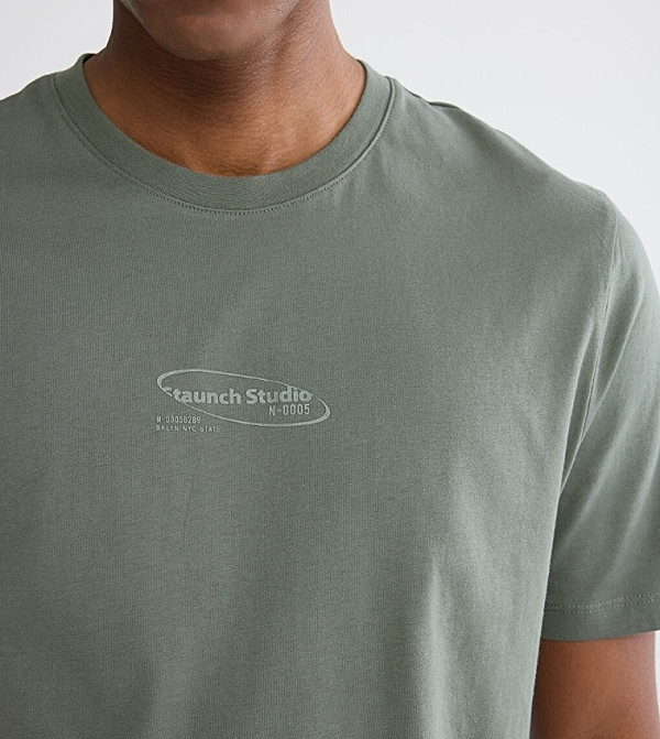 اٍل سي واي كيكي deep-earth - كاكي Round Neck T-Shirts