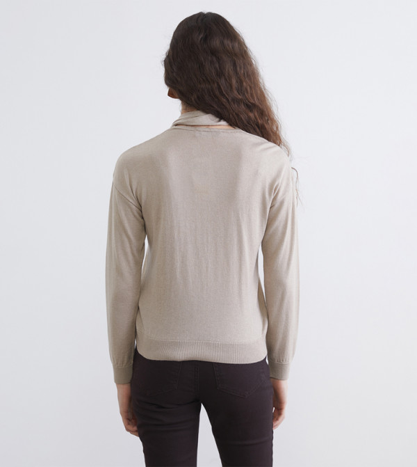 LC Waikiki  knit-notes - Beige Sweaters