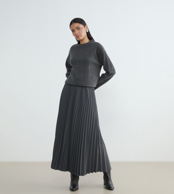 LC Waikiki Skirts - Charcoal Maxi Skirts