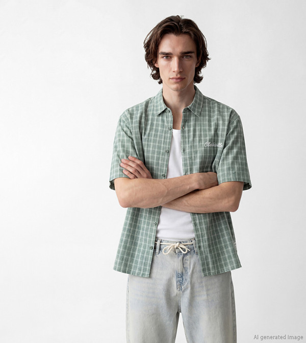 اٍل سي واي كيكي heritage-tartan - أخضر Short Sleeves