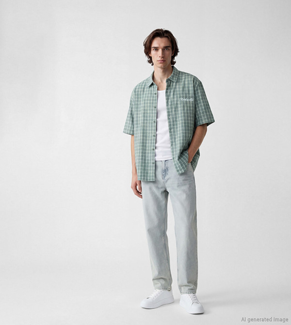 اٍل سي واي كيكي heritage-tartan - أخضر Short Sleeves