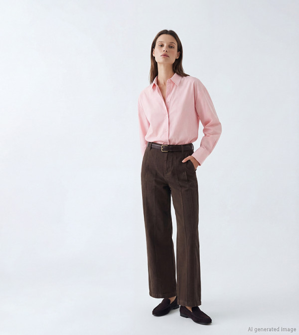 اٍل سي واي كيكي ساق واسعة - بني Wide Leg Jeans