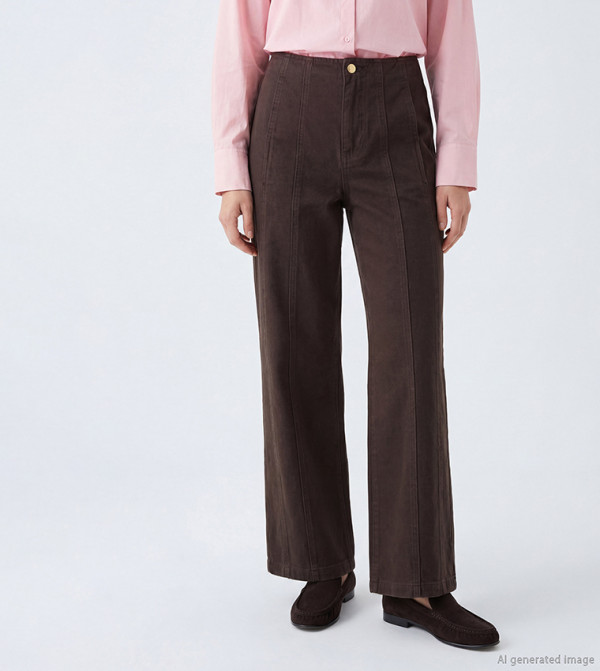اٍل سي واي كيكي ساق واسعة - بني Wide Leg Jeans