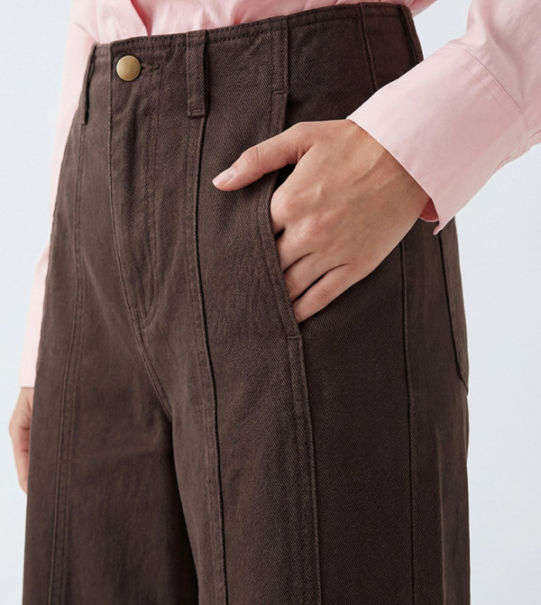 اٍل سي واي كيكي ساق واسعة - بني Wide Leg Jeans