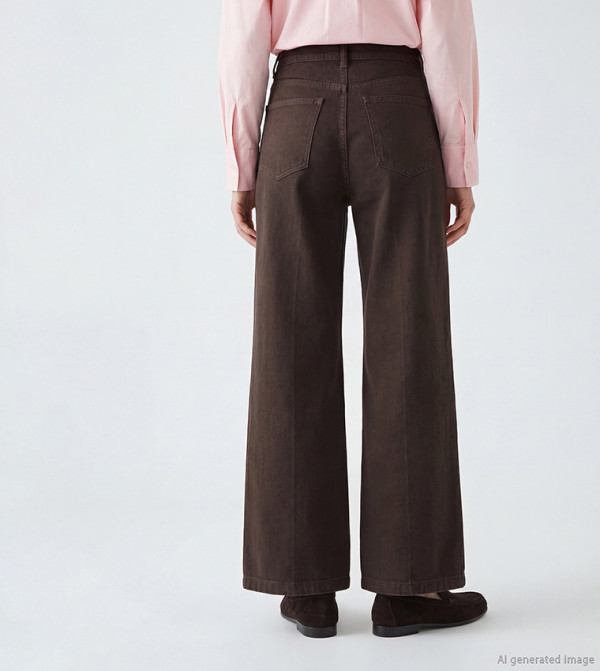 اٍل سي واي كيكي ساق واسعة - بني Wide Leg Jeans