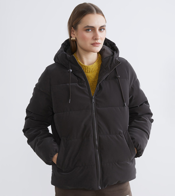 LC Waikiki  Jackets & Coats - Dark Brown Puffer & Quilted Jackets