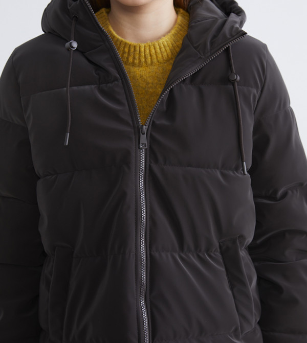 LC Waikiki  Jackets & Coats - Dark Brown Puffer & Quilted Jackets