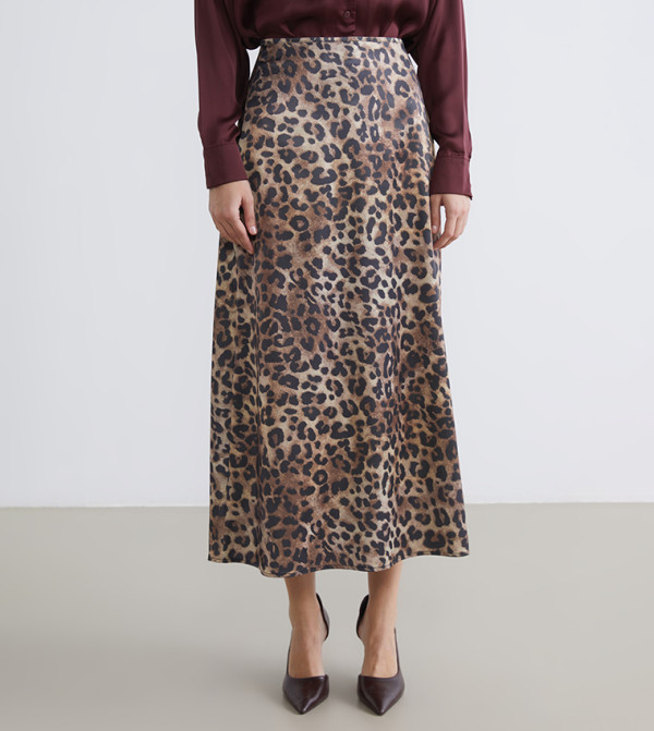 LC Waikiki  Skirts - Brown Midi Skirts