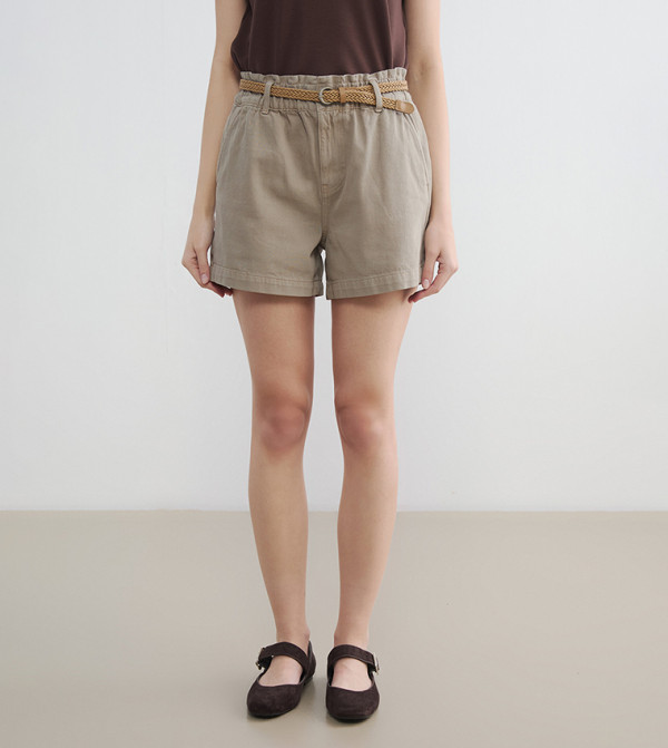 LC Waikiki  Denim shorts - Khaki Short Sleeve T-Shirts