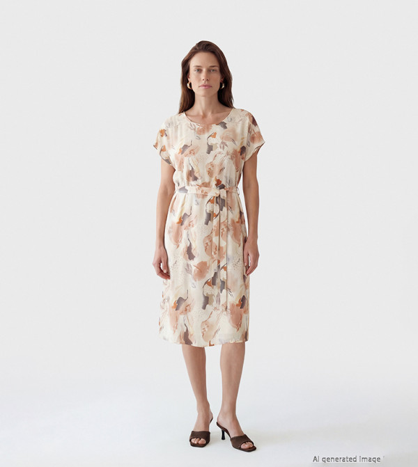 LC Waikiki  - Cream Midi Dresses