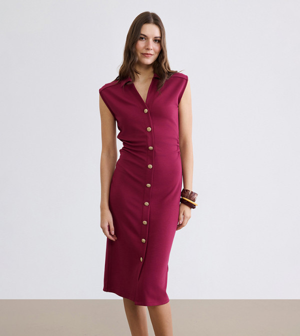 اٍل سي واي كيكي  فساتين ميدي  - بورغندي Midi Dresses