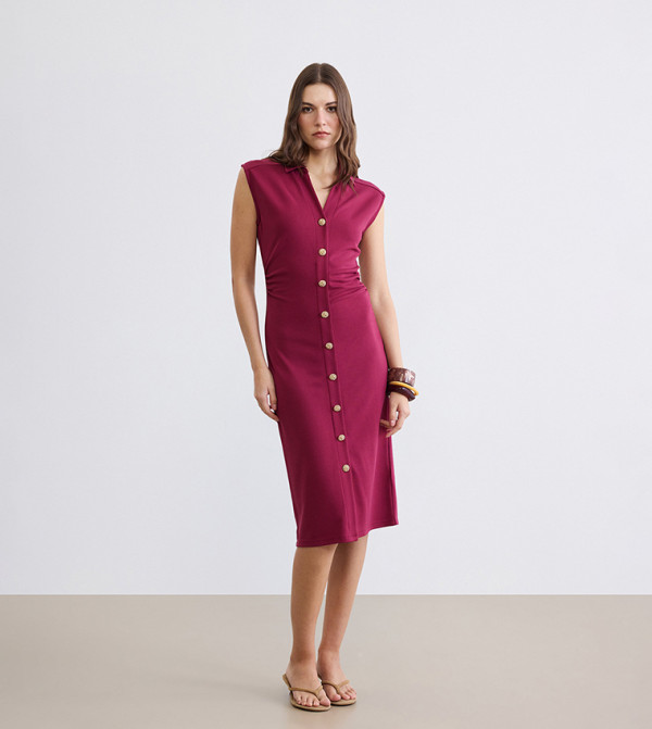 اٍل سي واي كيكي  فساتين ميدي  - بورغندي Midi Dresses