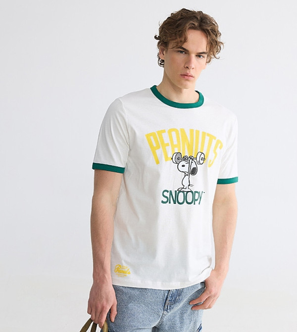 LC Waikiki  Casual T-Shirts - White Round Neck T-Shirts