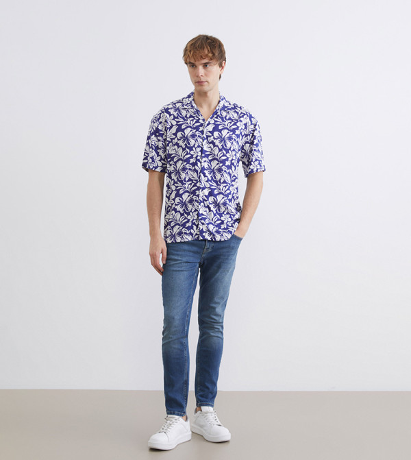 LC Waikiki Shirts - Navy Short Sleeves