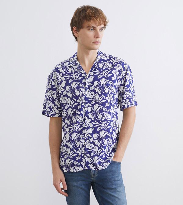 LC Waikiki Shirts - Navy Short Sleeves