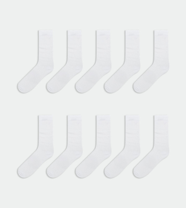 اٍل سي واي كيكي  جوارب   - أبيض Calf Length Socks