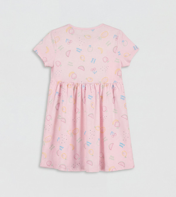 LC Waikiki  fruit-ice-cream-picnic - Light Pink Casual Dress