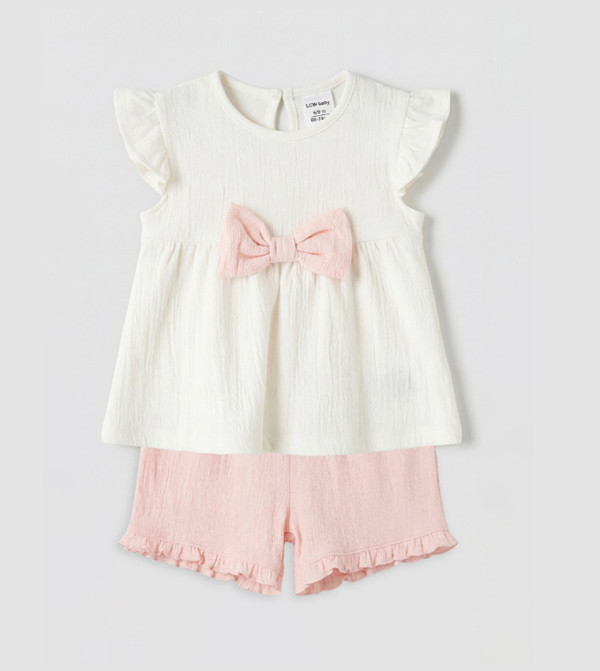 LC Waikiki  Top & Shorts - Ecru Top & Shorts