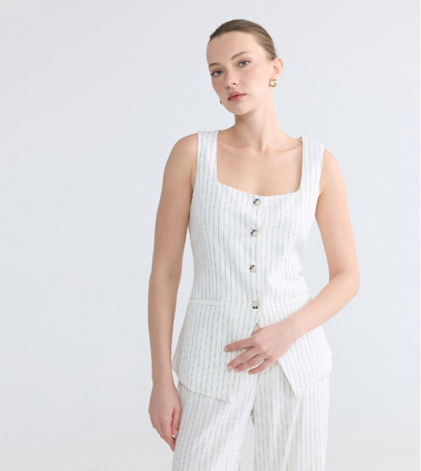 LC Waikiki  Waistcoats - Off White Waistcoats