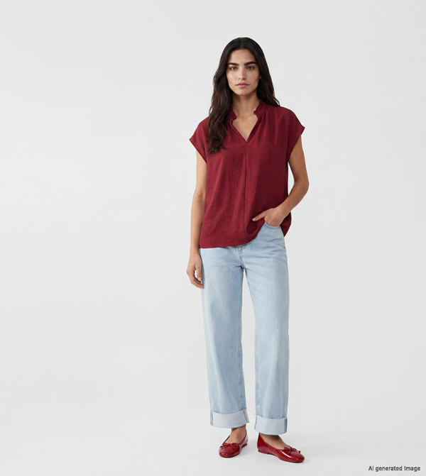 اٍل سي واي كيكي اٍل سي واي كيكي - بني محمر Casual Tops