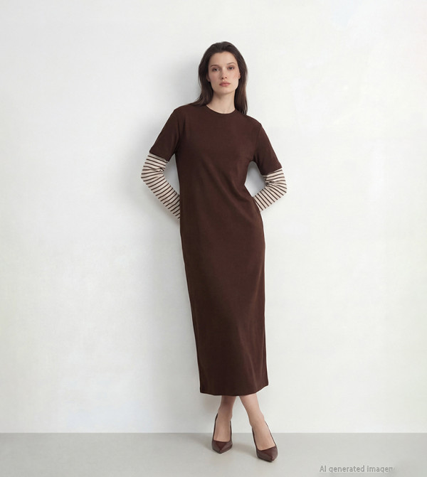 اٍل سي واي كيكي فساتين - بني Midi Dresses