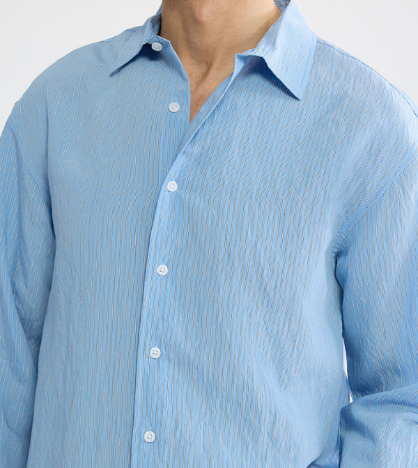 LC Waikiki  Shirts - Blue Long Sleeves