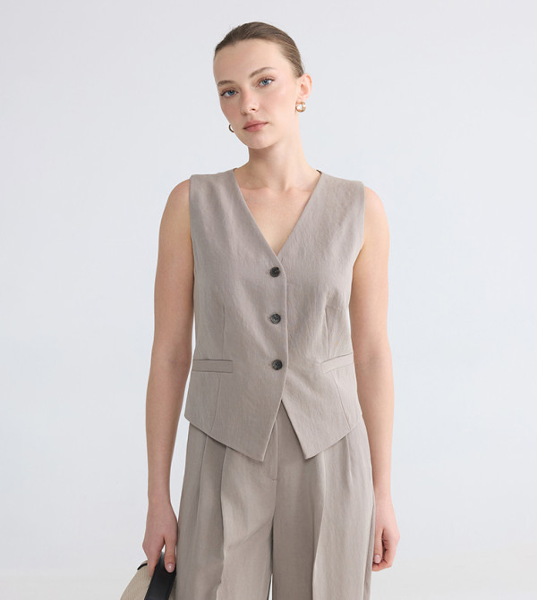 LC Waikiki  Jackets & Coats - Light Brown Waistcoats