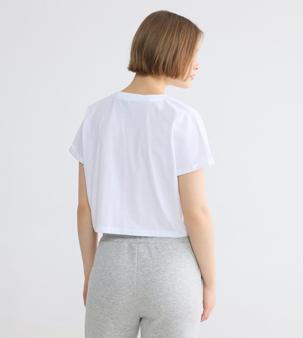 اٍل سي واي كيكي  توبات قصيرة - أبيض Cropped Tops