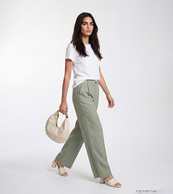 LC Waikiki  Casual Pants - Green Casual Pants