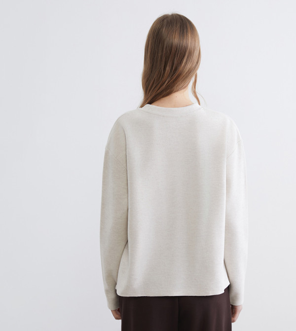 اٍل سي واي كيكي  تيشيرتات - أوف وايت  Long Sleeve T-Shirts