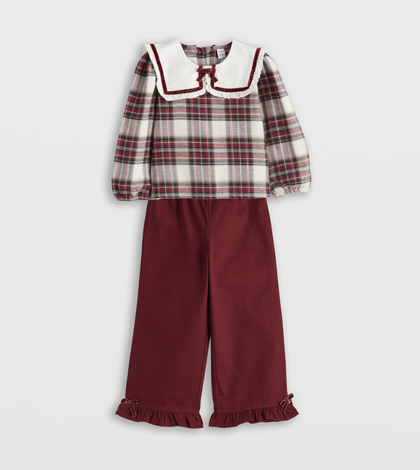 LC Waikiki Back to School - Maroon Tops & Pants