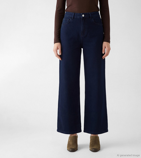 اٍل سي واي كيكي ساق واسعة - كحلي Wide Leg Jeans