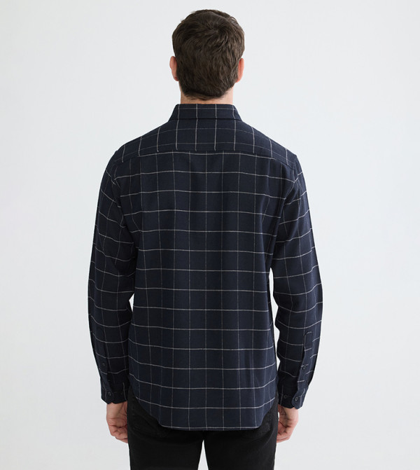 اٍل سي واي كيكي  checkered-plaid-m - أسود Long Sleeves